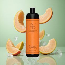 RandM Fumot Shisha 10000 Puffs Persiku Ledus 18ml e-šķidrums 850 mAh Akumulators