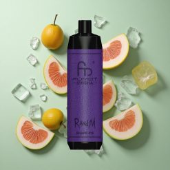 RandM Fumot Shisha 10000 Puffs Vīnogu Ledus Shisha Vienreizējās lietošanas Vape ar LED Indikatoru un 18ml iepriekš Uzpildīta e-šķidruma