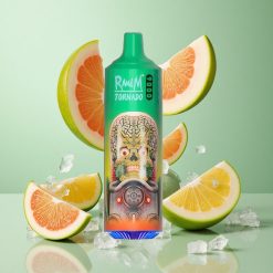 RandM Fumot Tornado 9000 Puffs Vienreizējās lietošanas Vape Varavīksnes Konfektes ar 18 mL e-šķidruma un sieta spoles