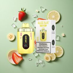 Razz Bar 50K Puffs Zemeņu Banāns 1.0 Ohm Mēsla Spole 650 Mah Baterija